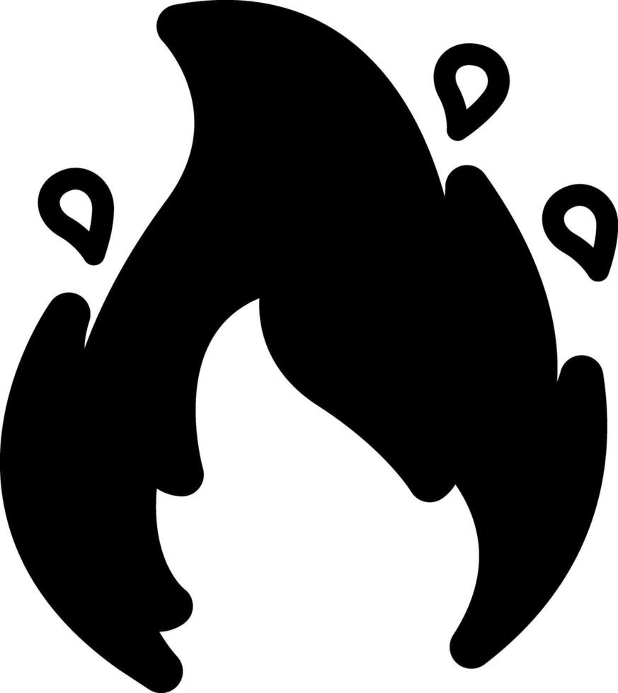 Solid black icon for fire vector