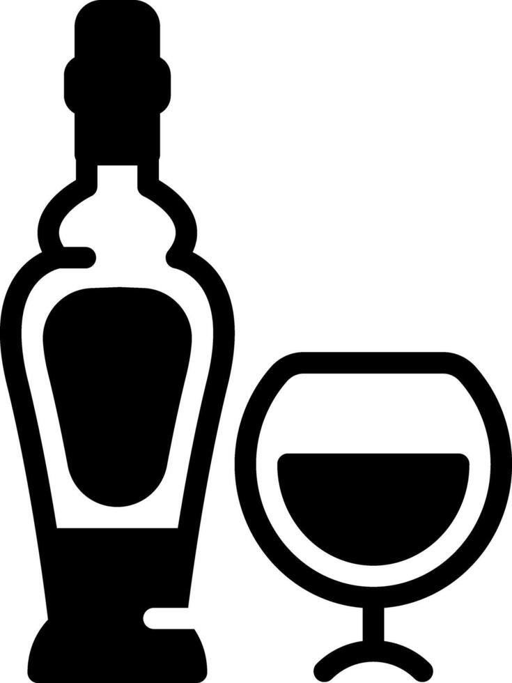 Solid black icon for alcohol vector