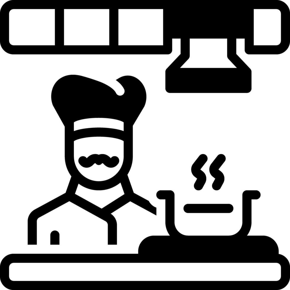 Solid black icon for cooking vector