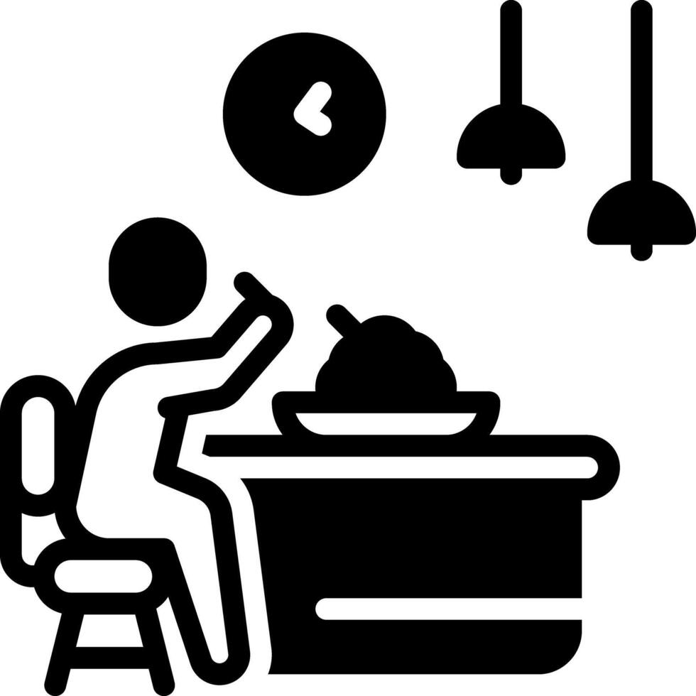 Solid black icon for dinner vector