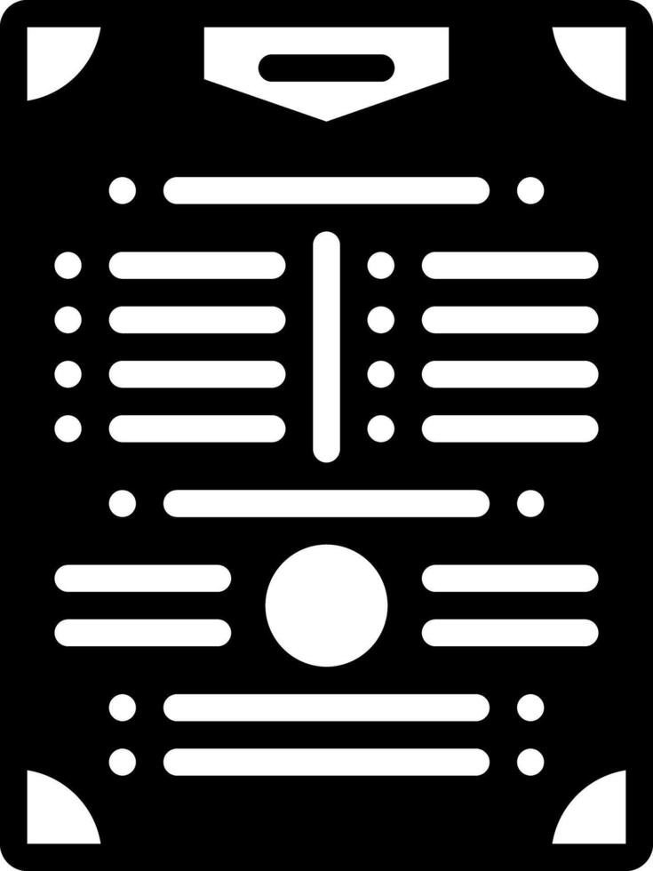 Solid black icon for menu vector