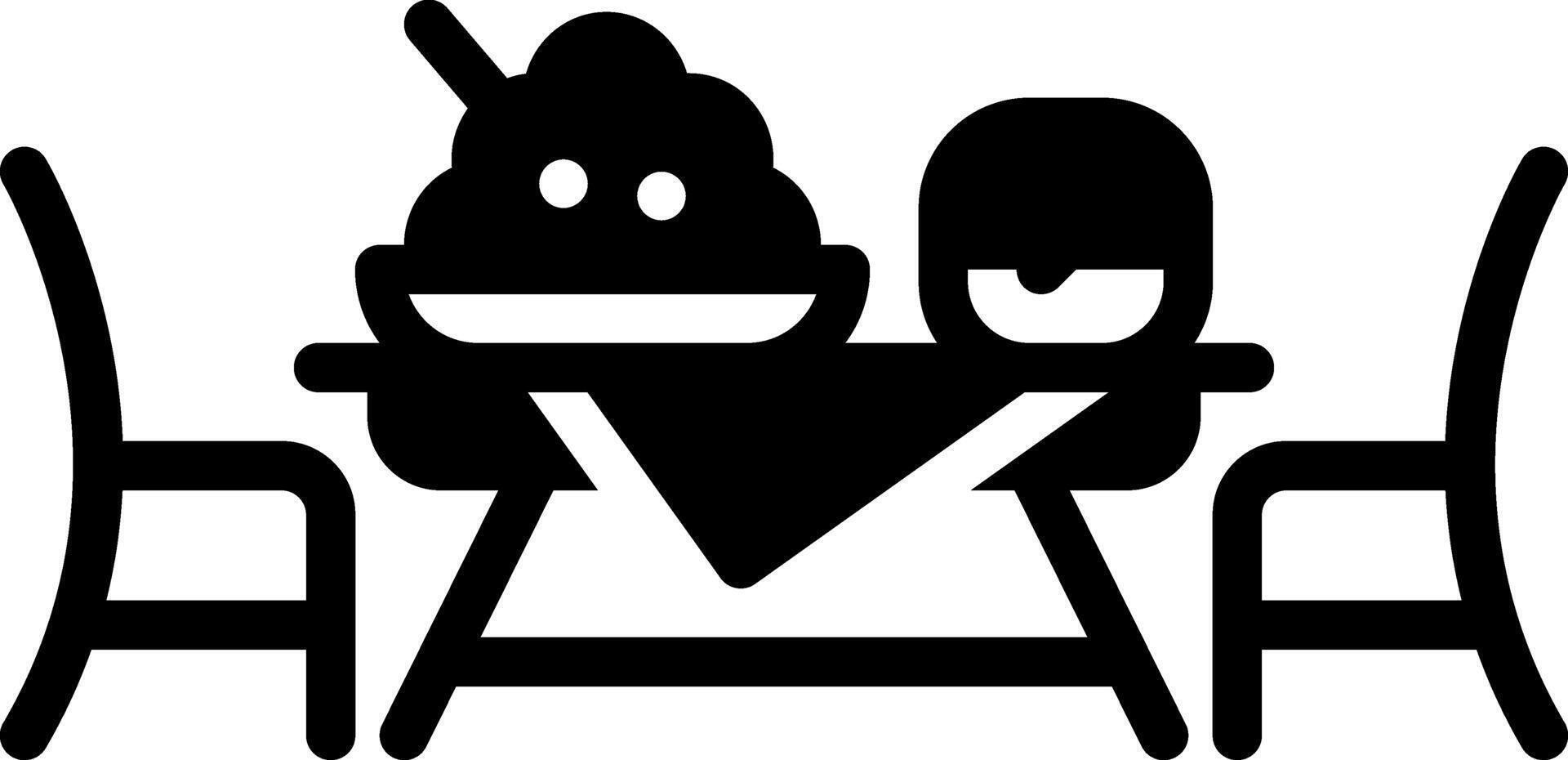 Solid black icon for meal vector