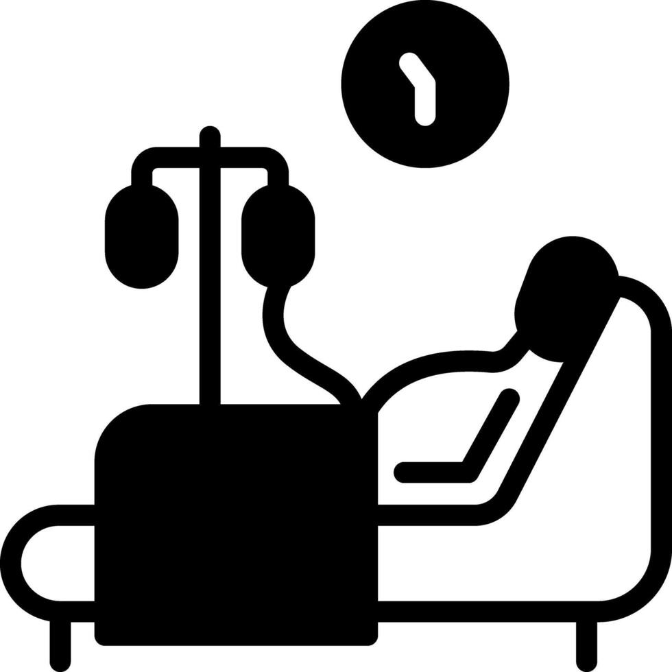 Solid black icon for patient vector
