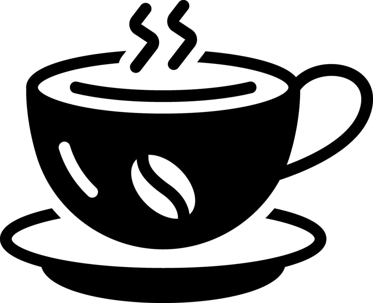 Solid black icon for coffee vector
