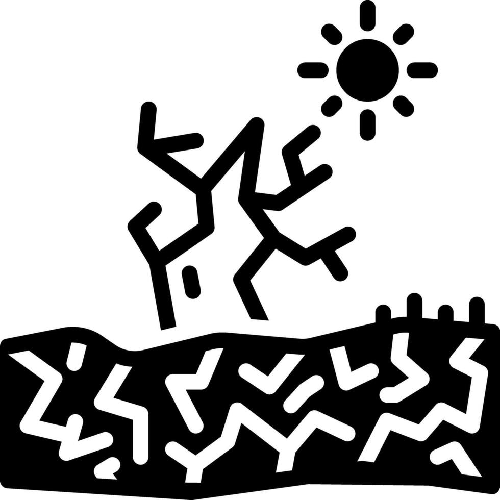Solid black icon for drought vector