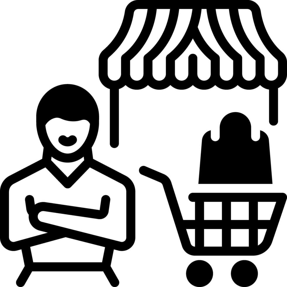 Solid black icon for customer vector