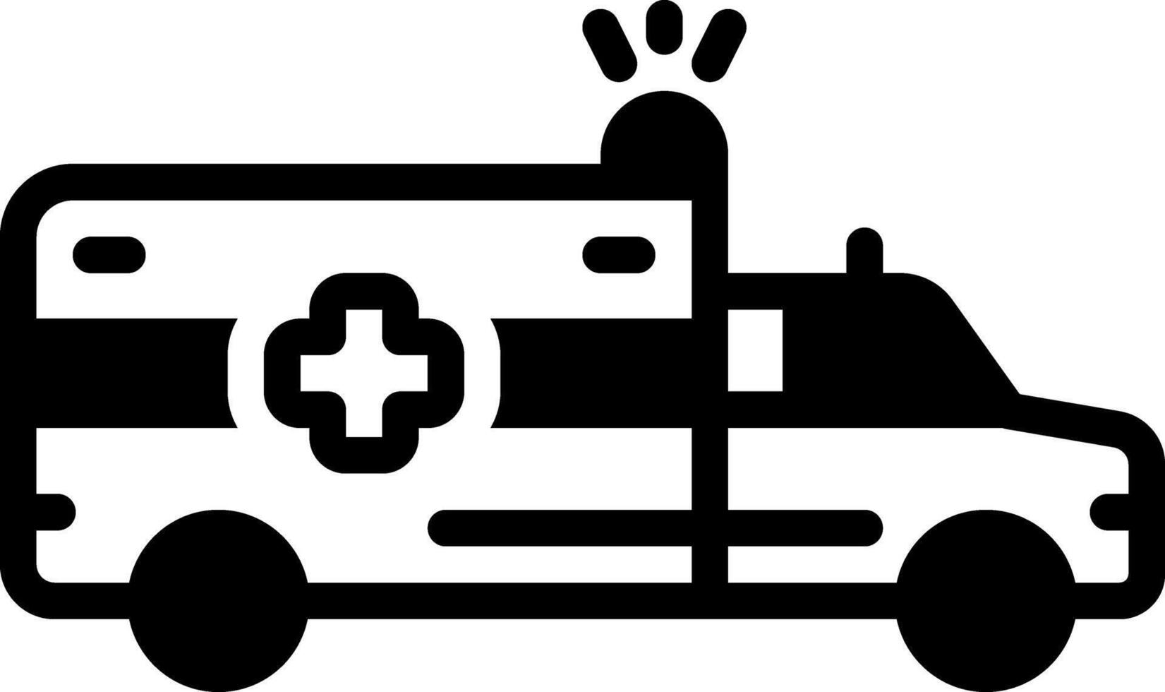 Solid black icon for ambulance vector