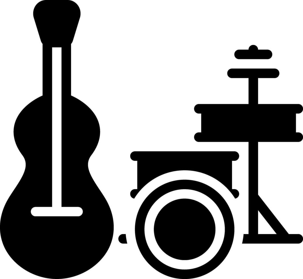 Solid black icon for band vector