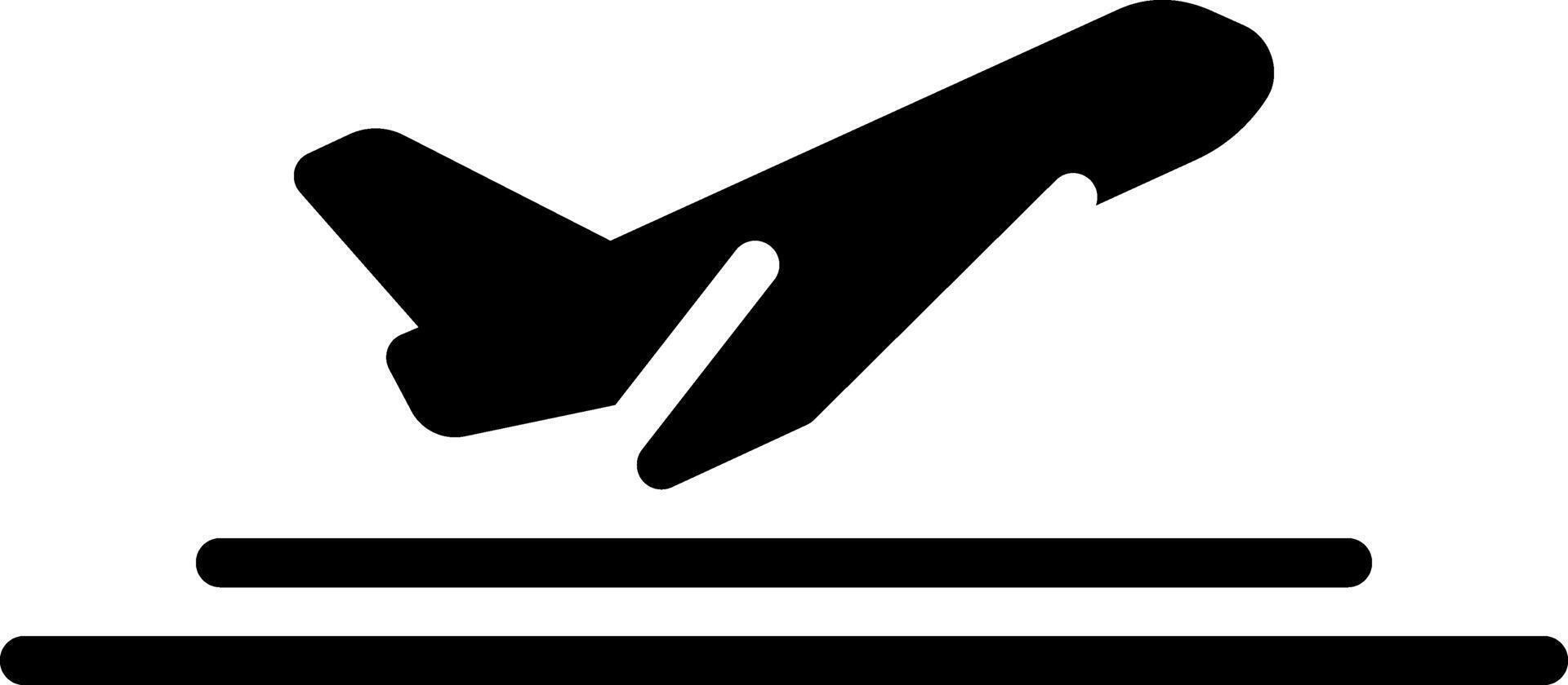 Solid black icon for departure vector