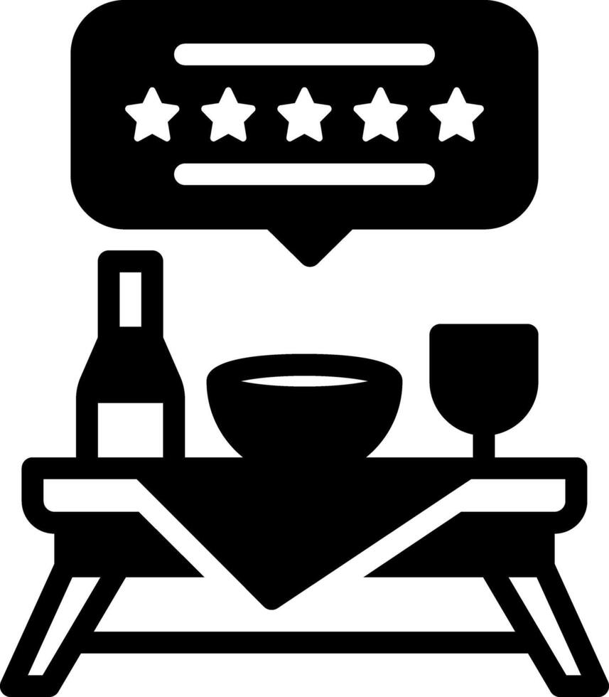 Solid black icon for review vector