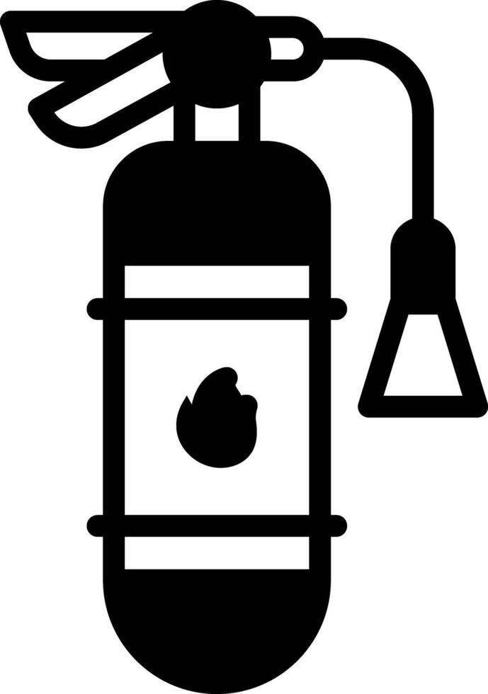 Solid black icon for extinguisher vector