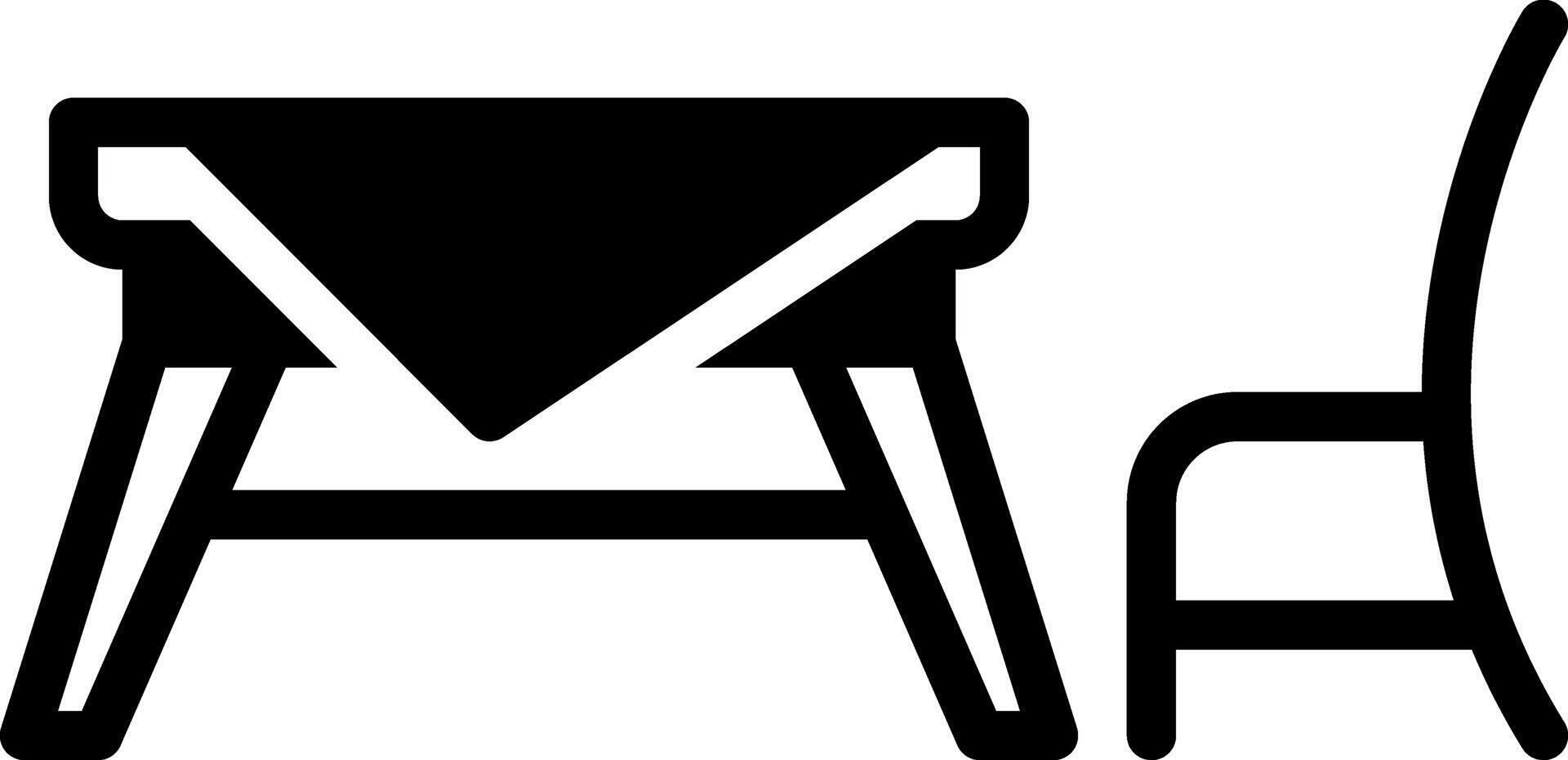 Solid black icon for table vector