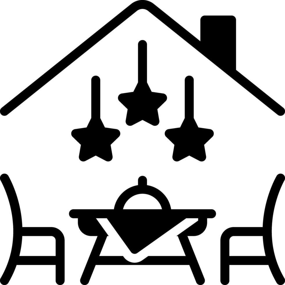 Solid black icon for eating house vector