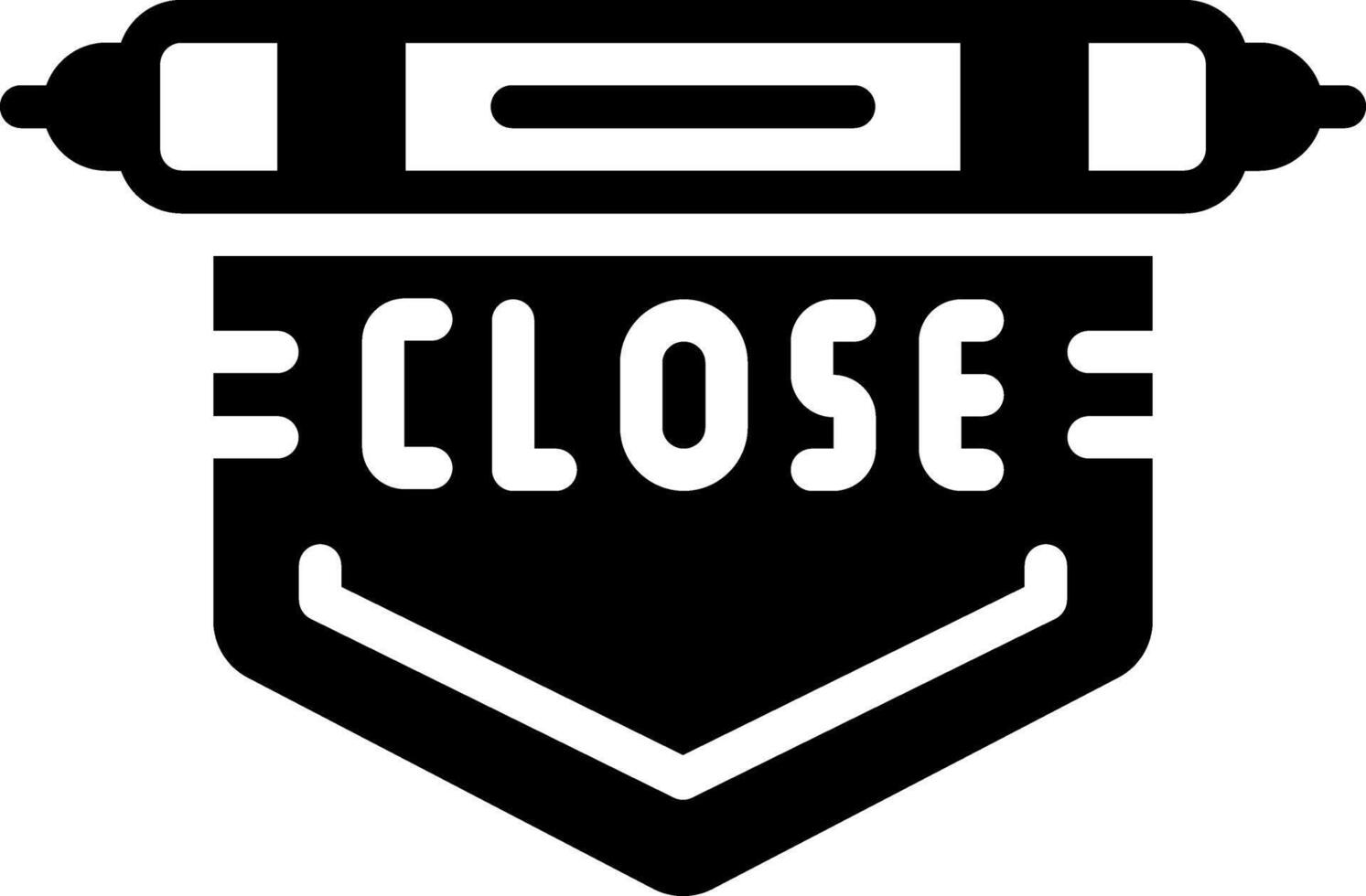 Solid black icon for closed vector