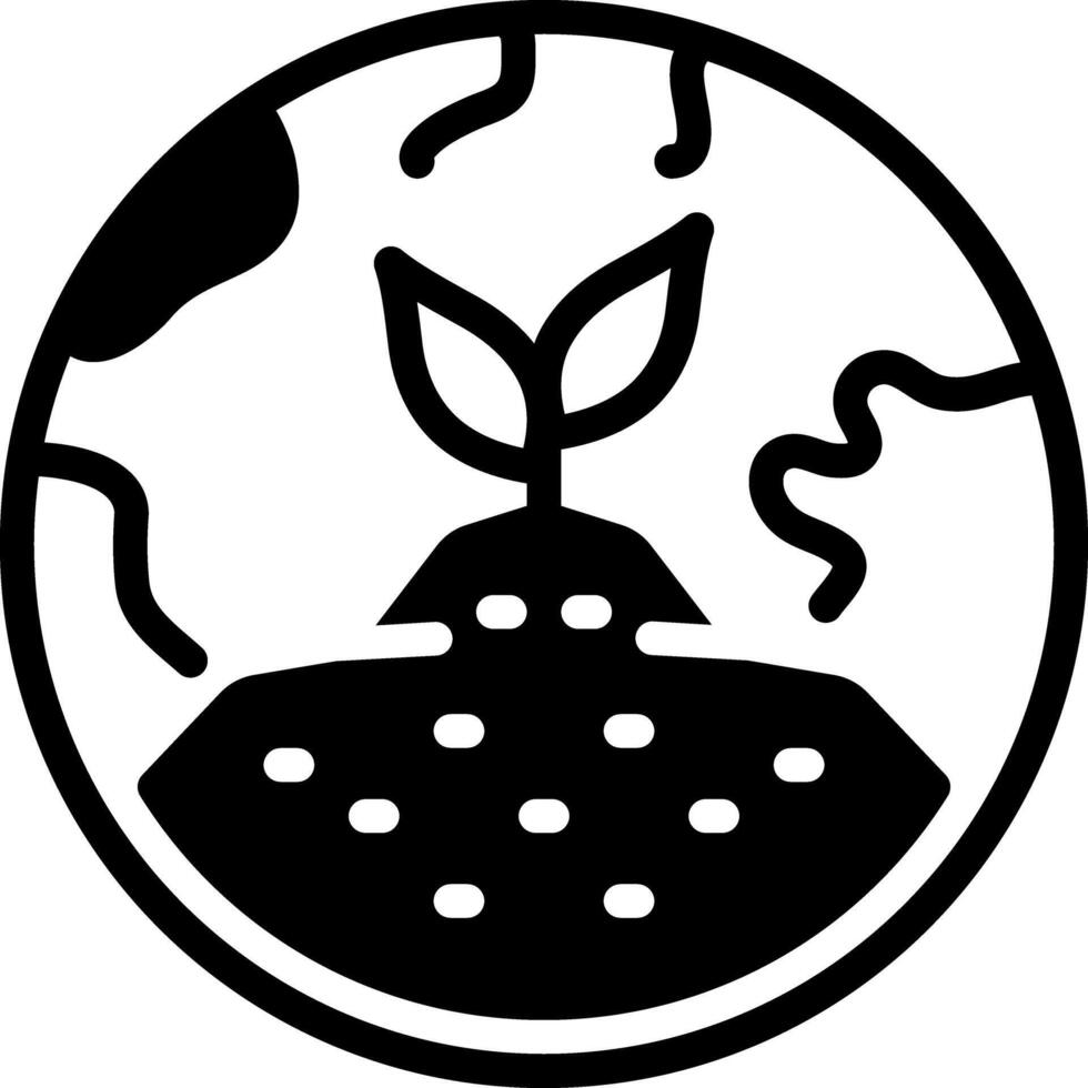 Solid black icon for ecology vector