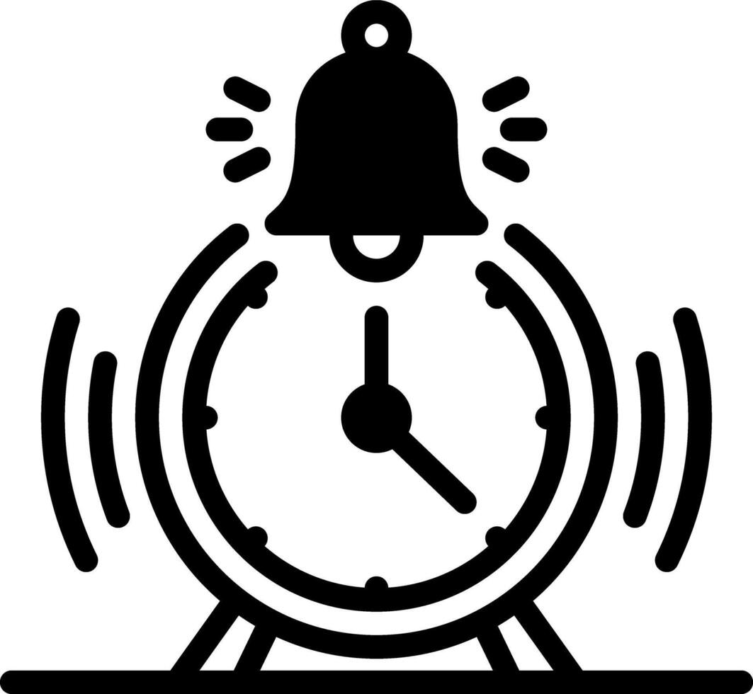 Solid black icon for alarm vector