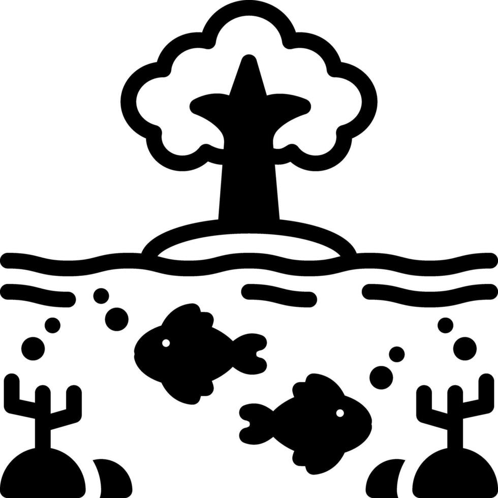 Solid black icon for ocean acidification vector