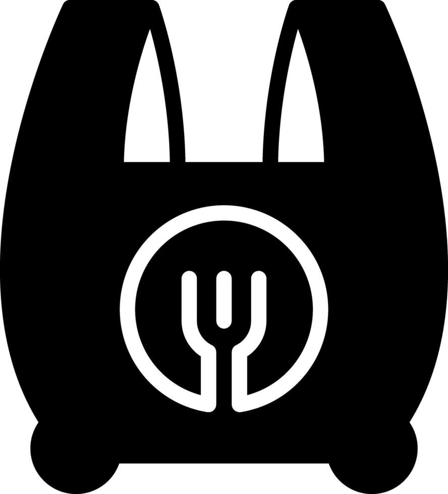 Solid black icon for take away vector
