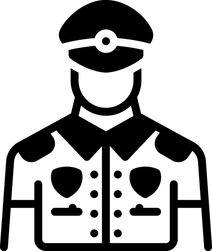 Solid black icon for police vector