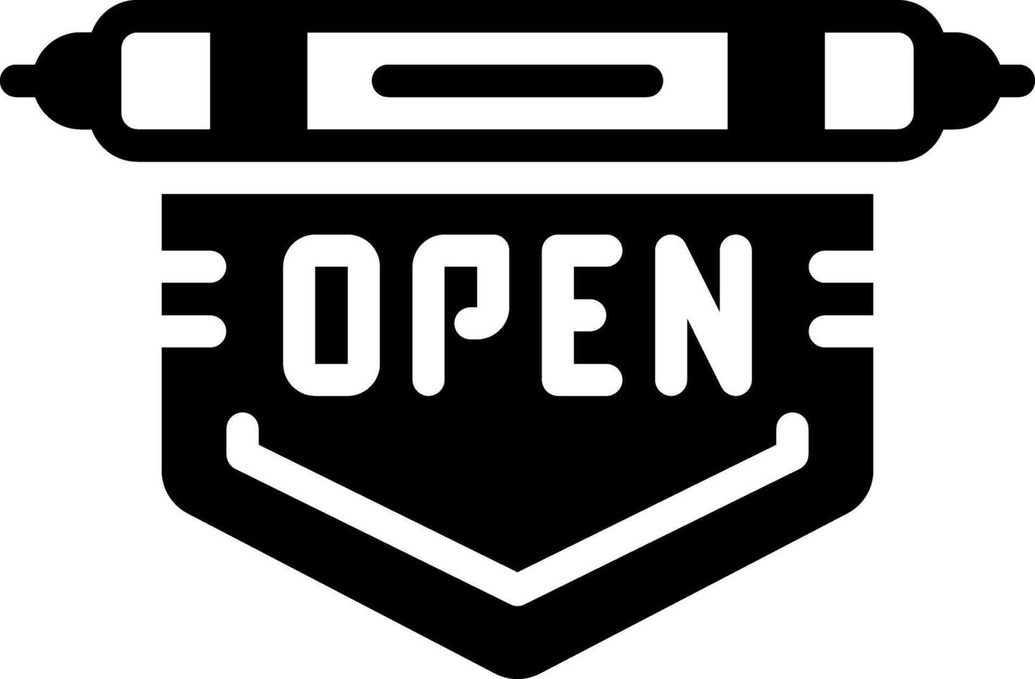 Solid black icon for open vector