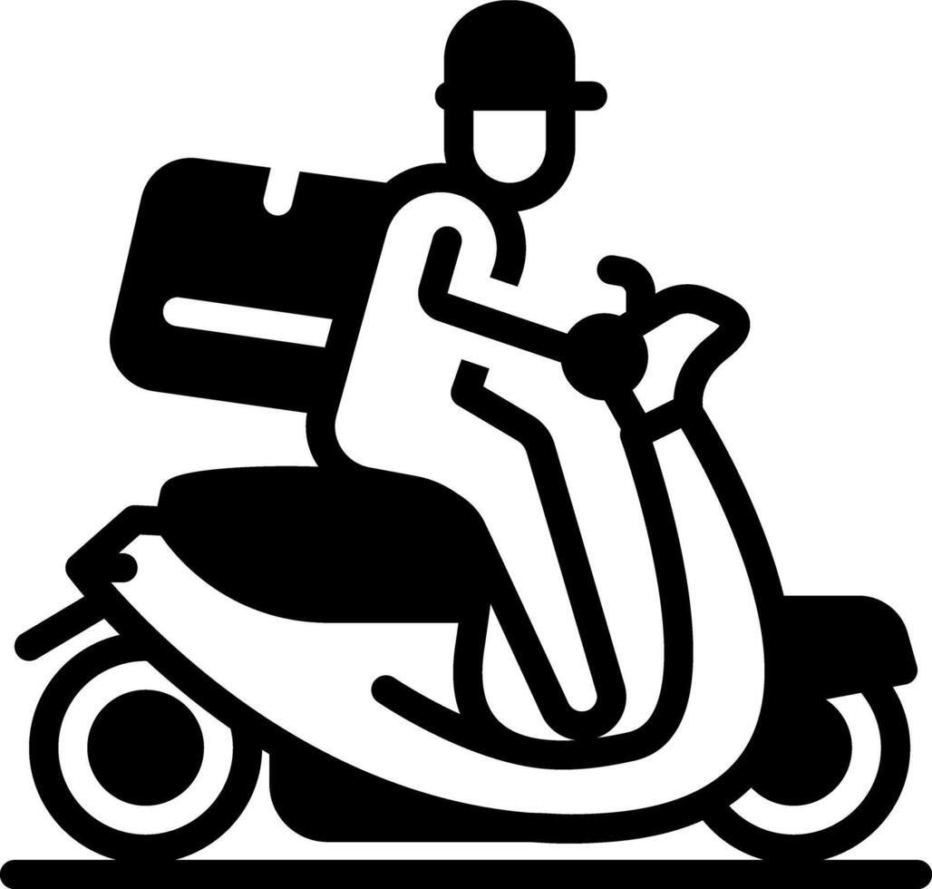 Solid black icon for food delivery vector