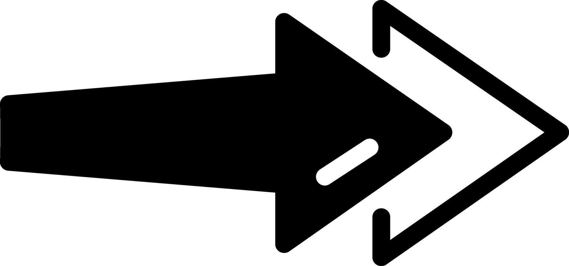 Solid black icon for right vector