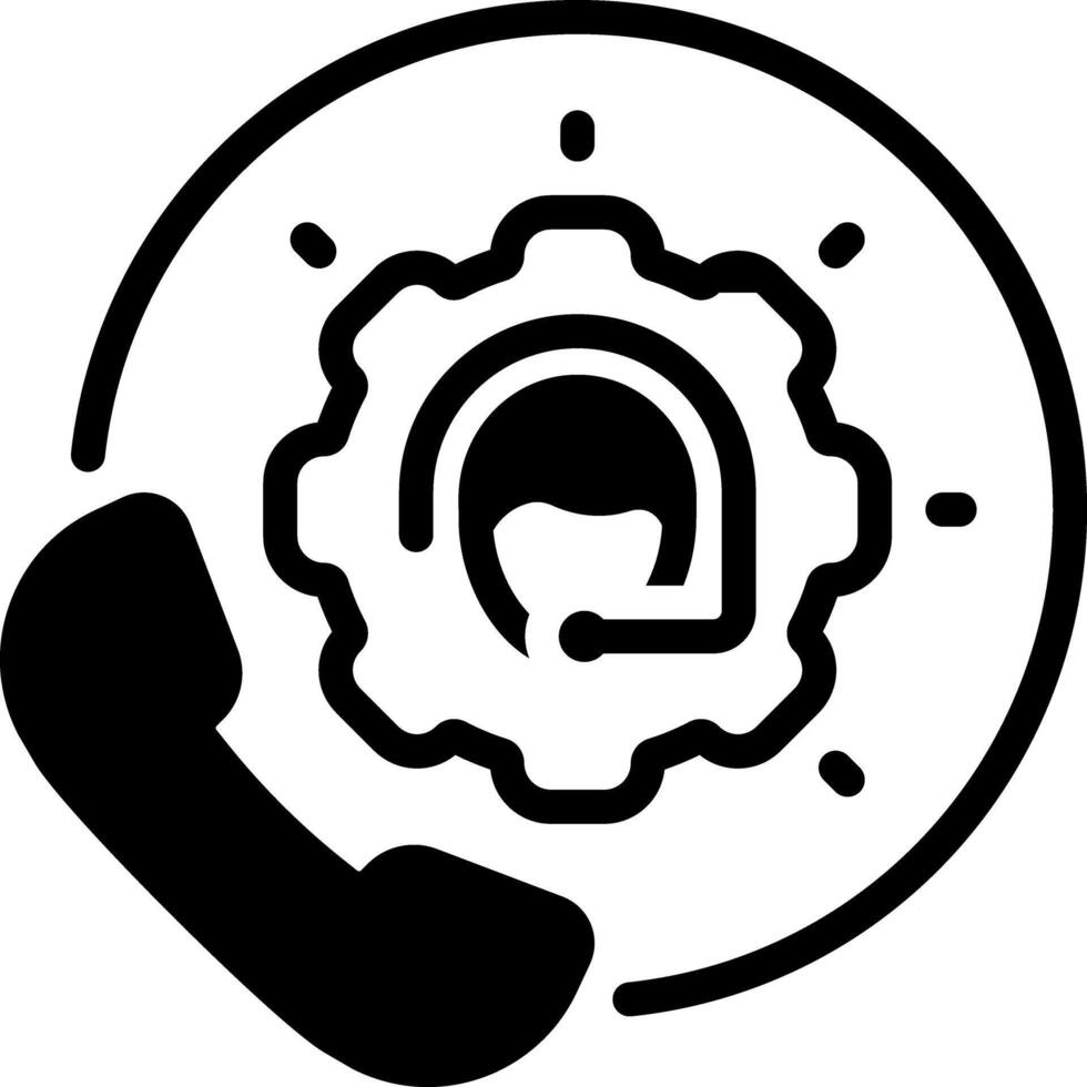 Solid black icon for service vector