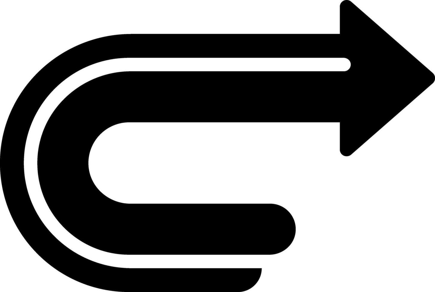 Solid black icon for redo vector