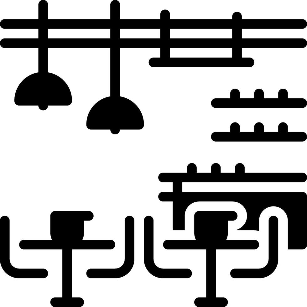 Solid black icon for cafeteria vector
