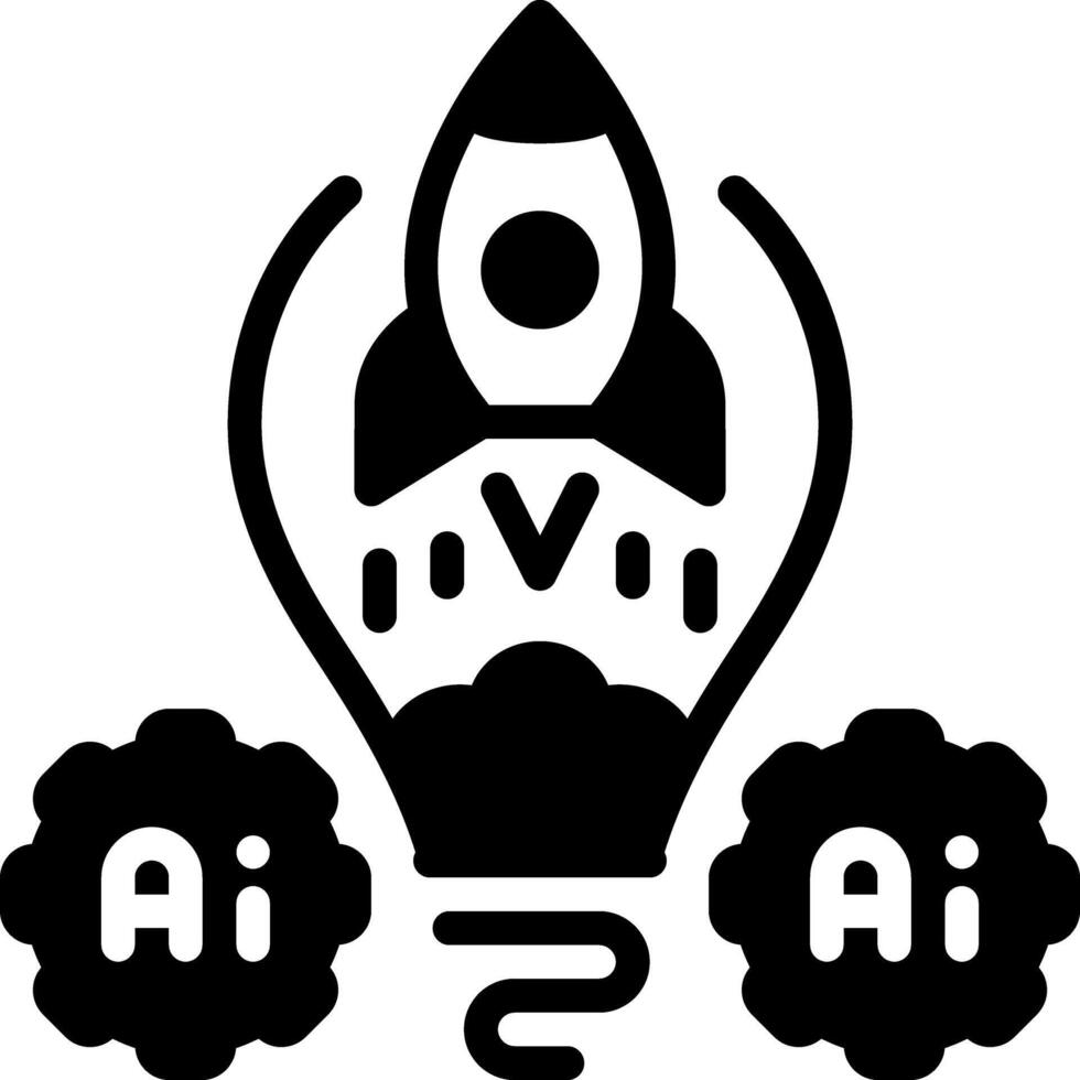 Solid black icon for innovation vector