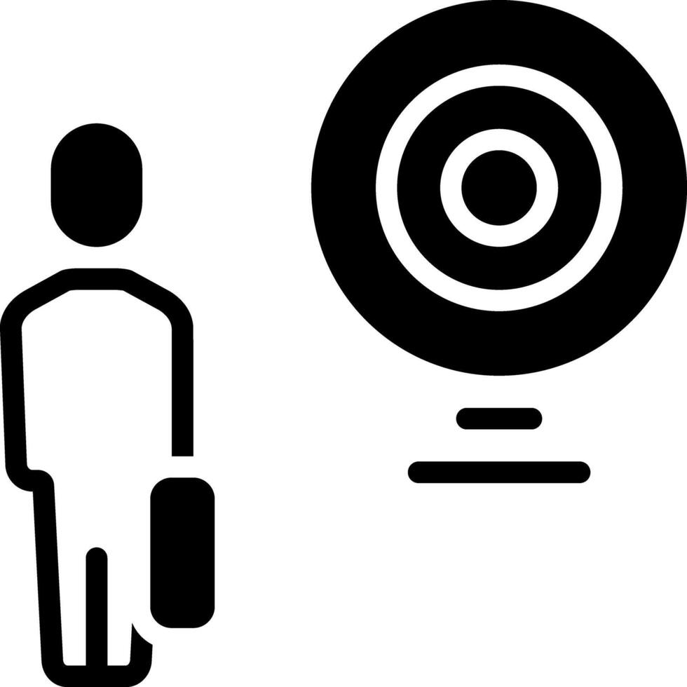Solid black icon for aim vector