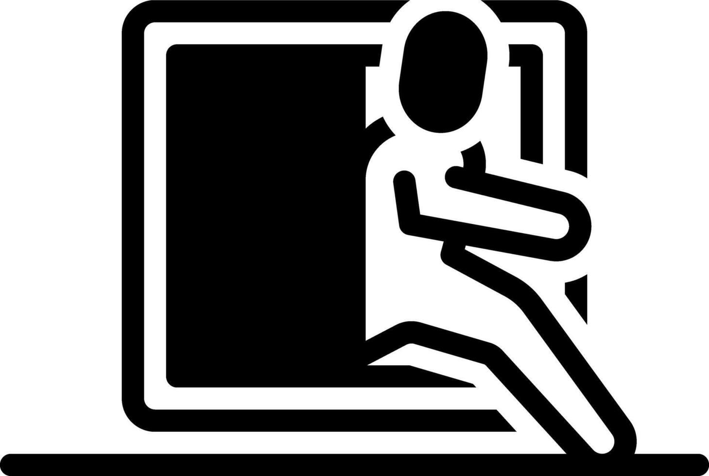Solid black icon for escape vector