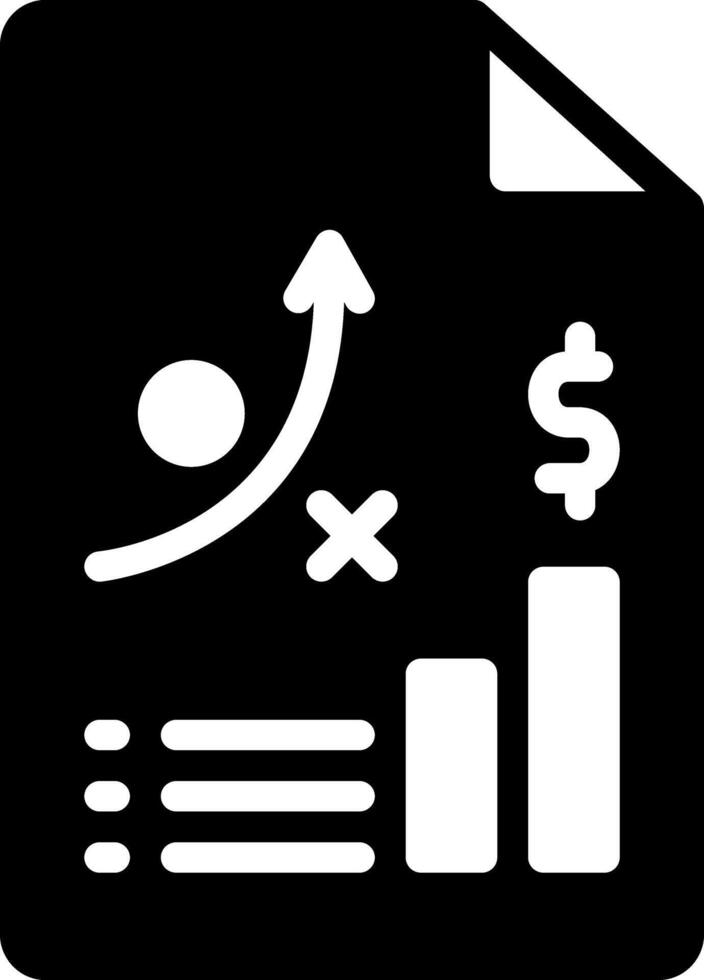 Solid black icon for plan vector
