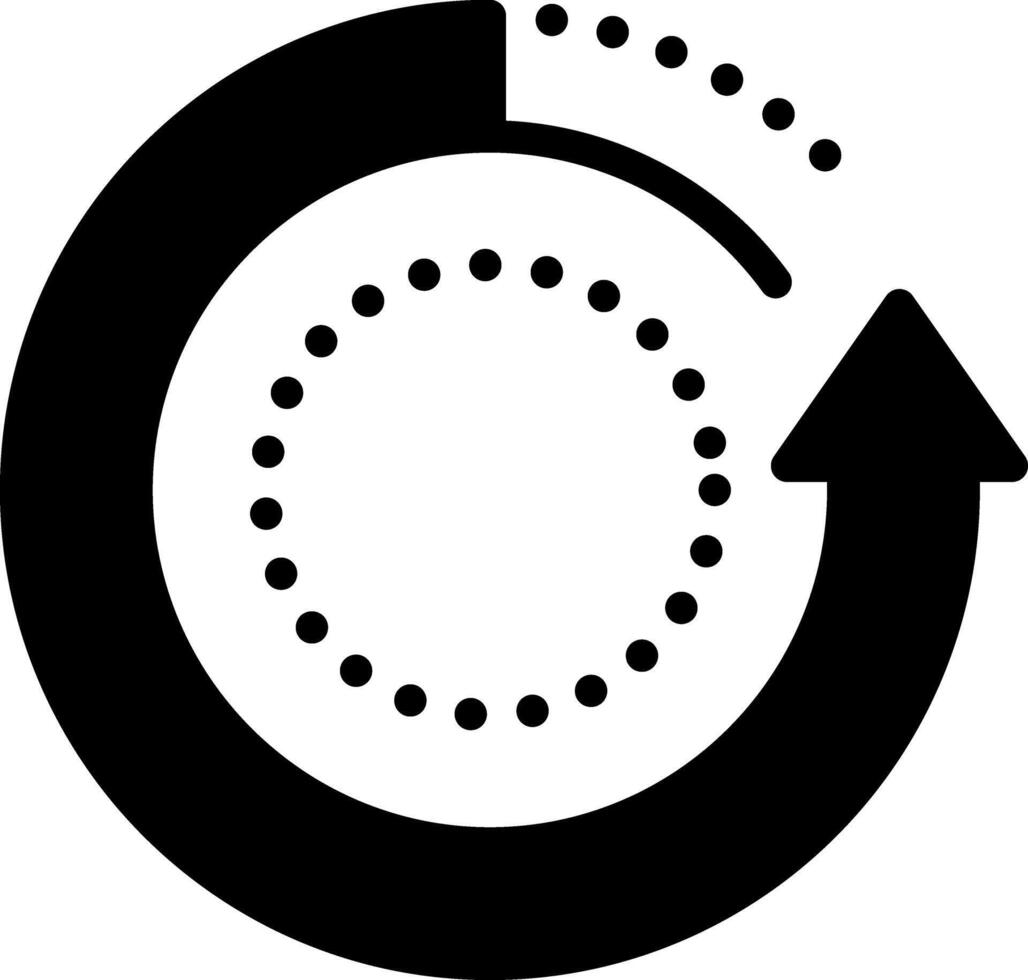Solid black icon for refresh vector