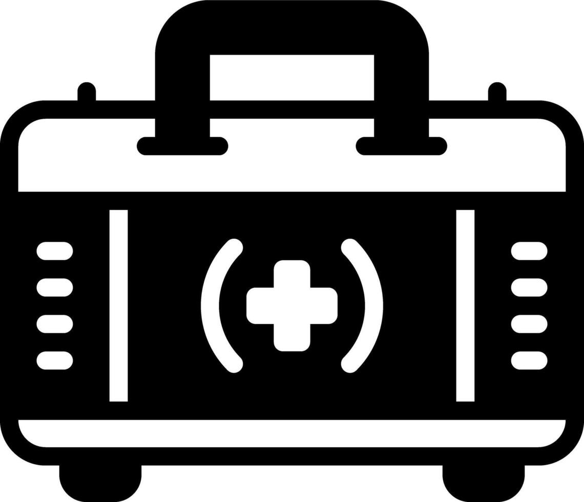 Solid black icon for aid first vector