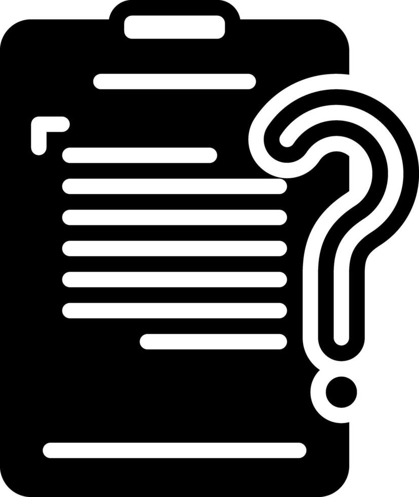 Solid black icon for faq vector