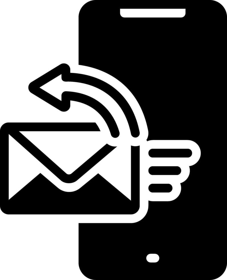 Solid black icon for post vector