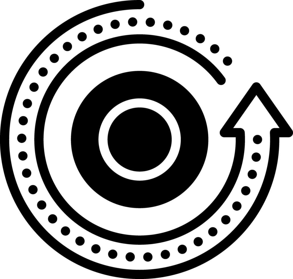 Solid black icon for reload vector
