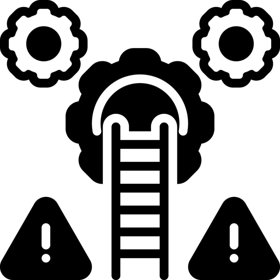 Solid black icon for troubleshooting vector