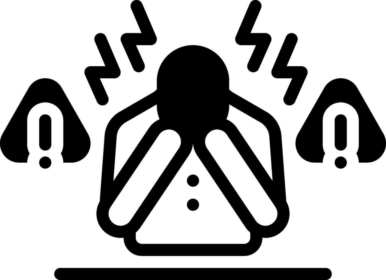Solid black icon for panic attack vector