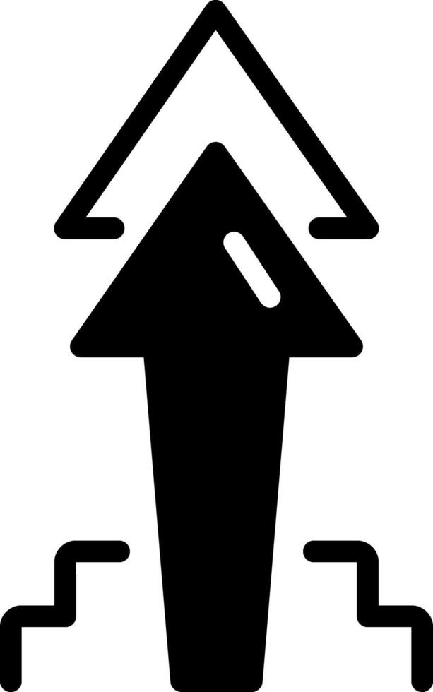 Solid black icon for increase vector