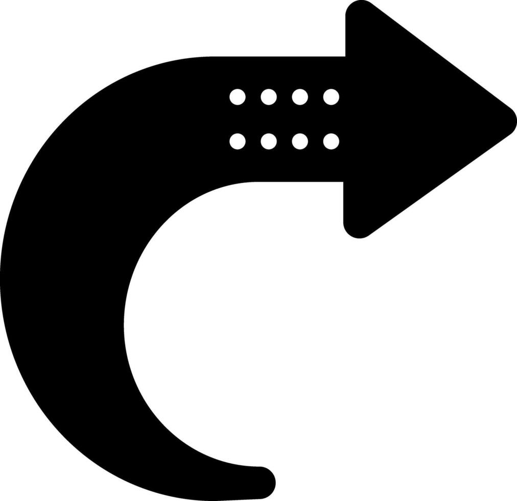Solid black icon for forward vector