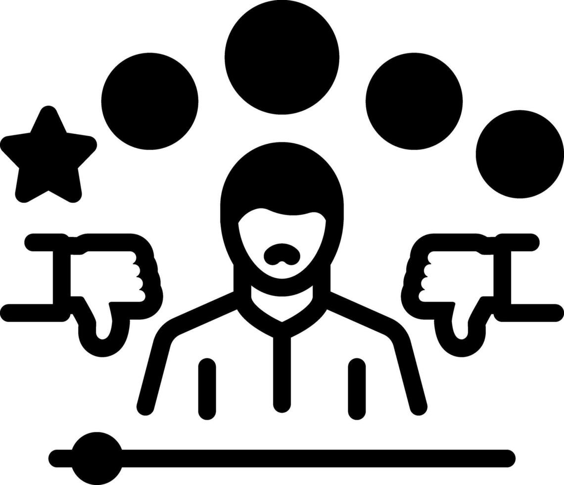 Solid black icon for unsatisfied vector