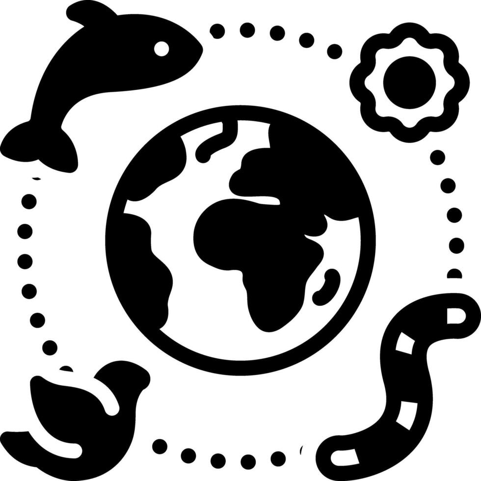 Solid black icon for extinction of species vector
