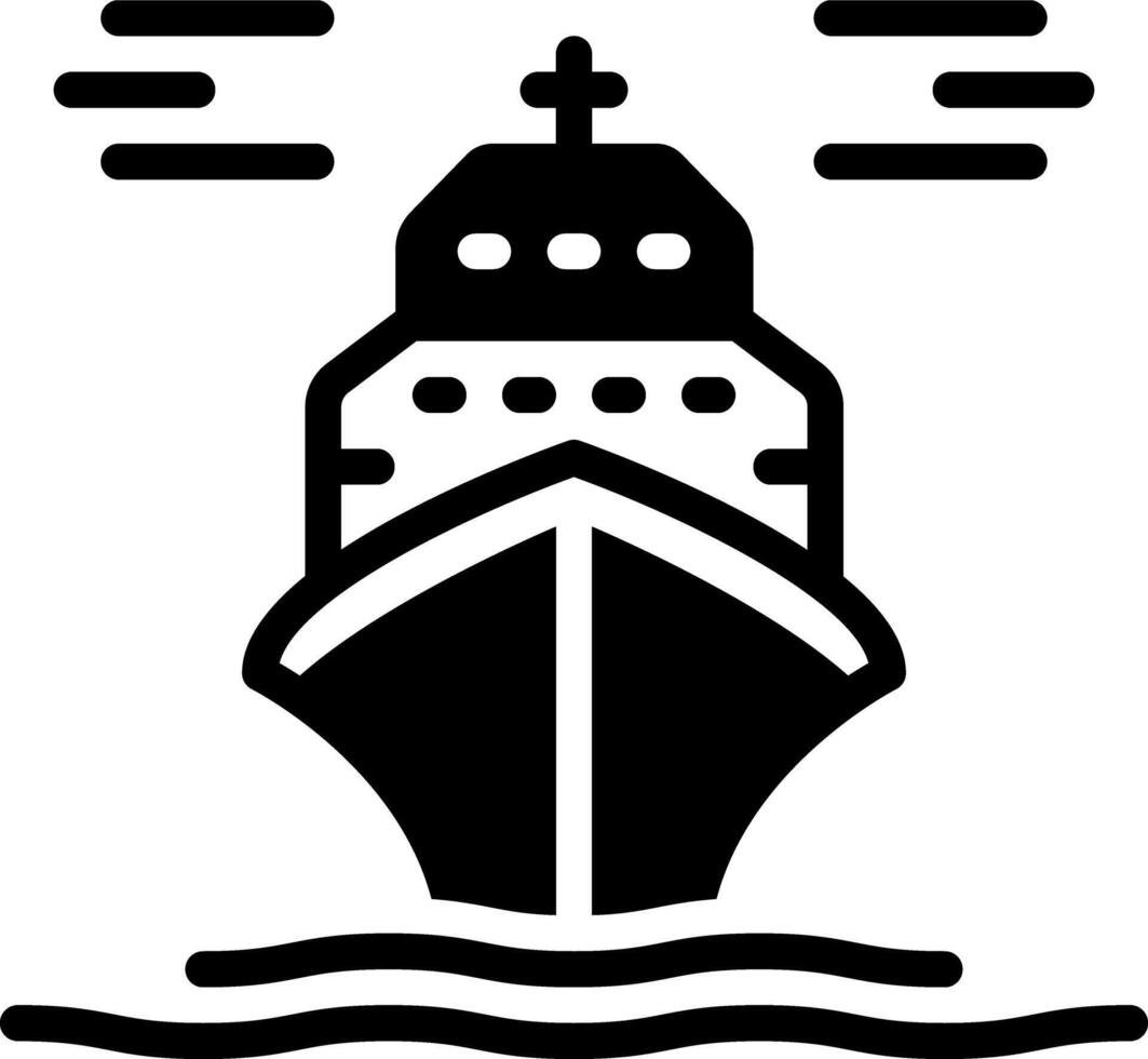 Solid black icon for ferry vector