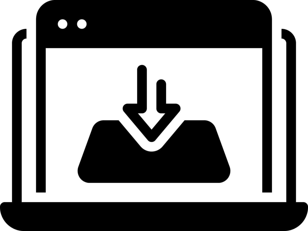 Solid black icon for downloaded vector