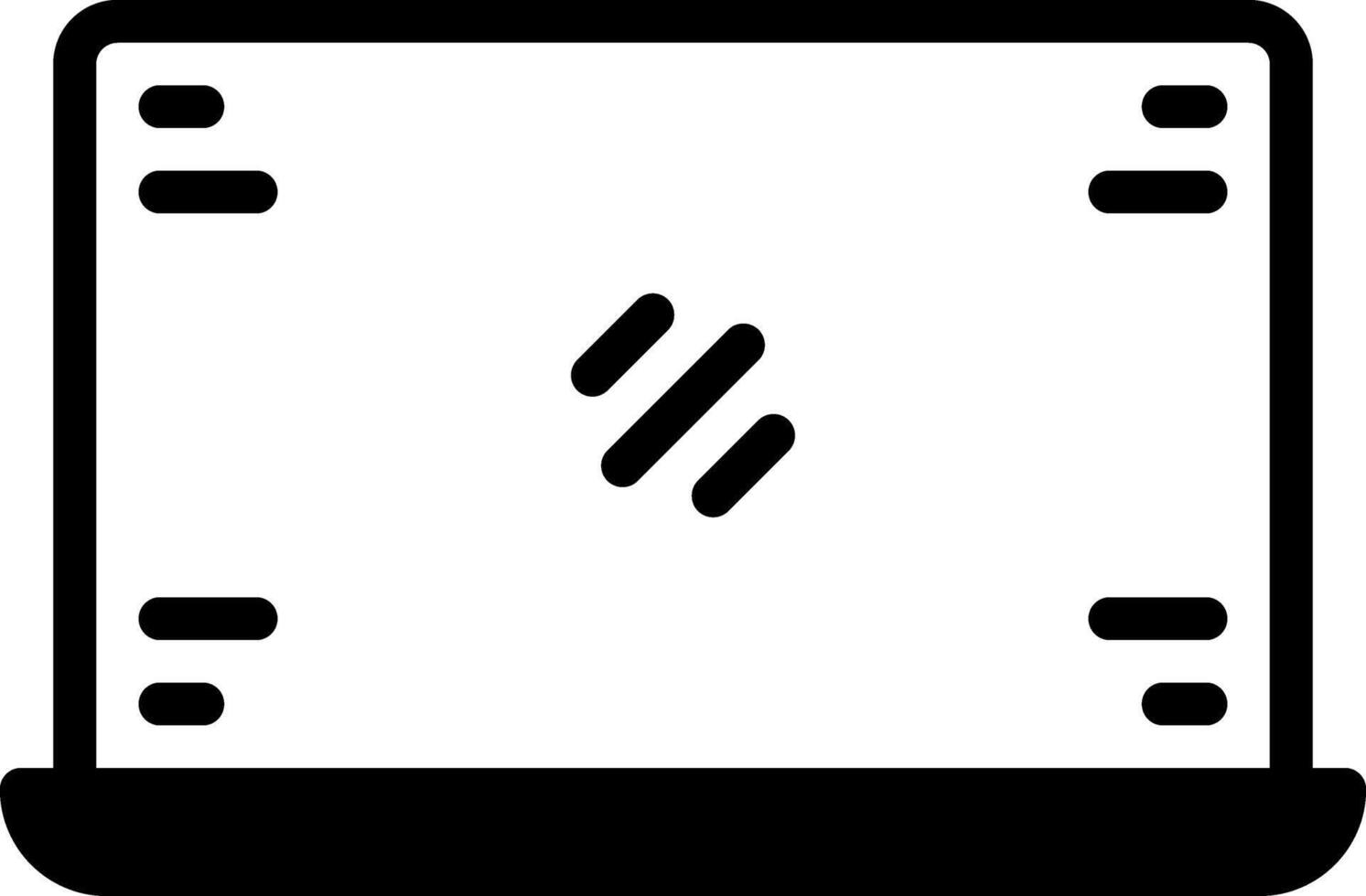 Solid black icon for laptop vector