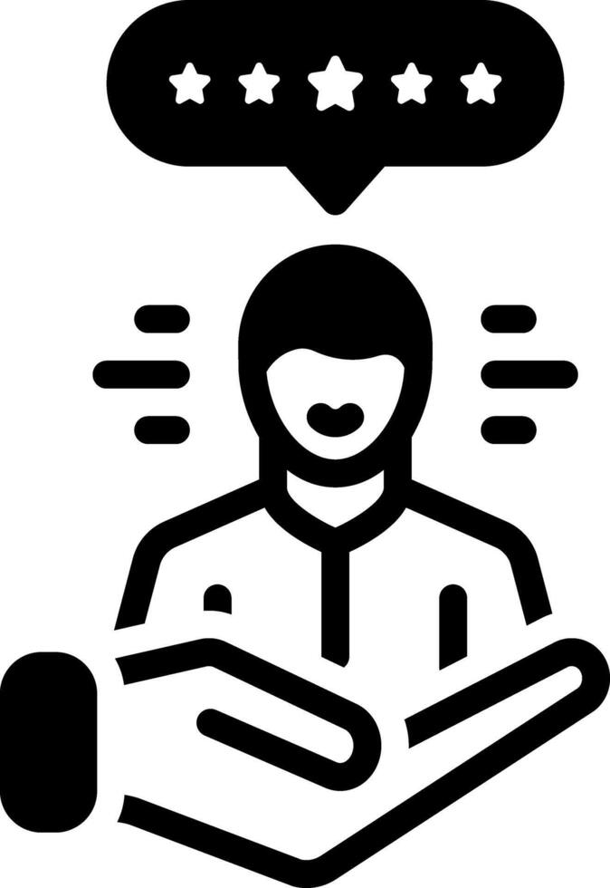 Solid black icon for customer vector