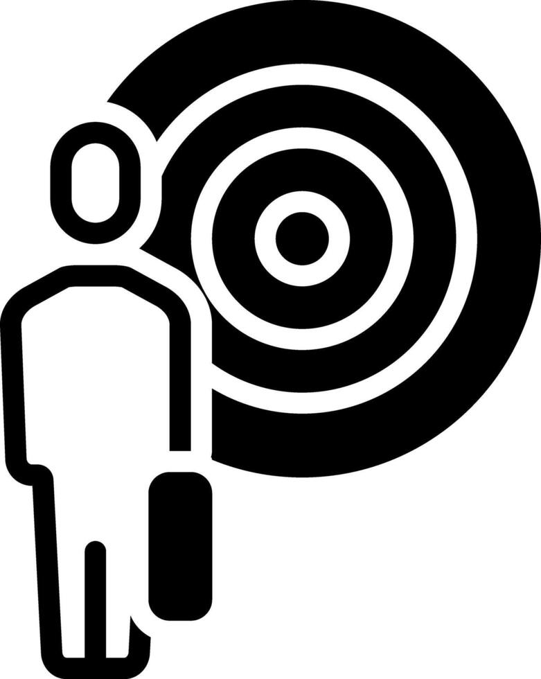 Solid black icon for aim vector
