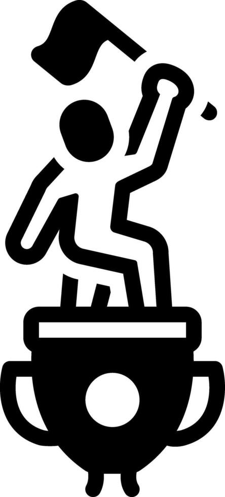 Solid black icon for victory vector
